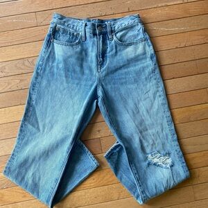 EUC Re-Imagined by J.Crew Slouchy boyfriend jeans Light Blue Distressed